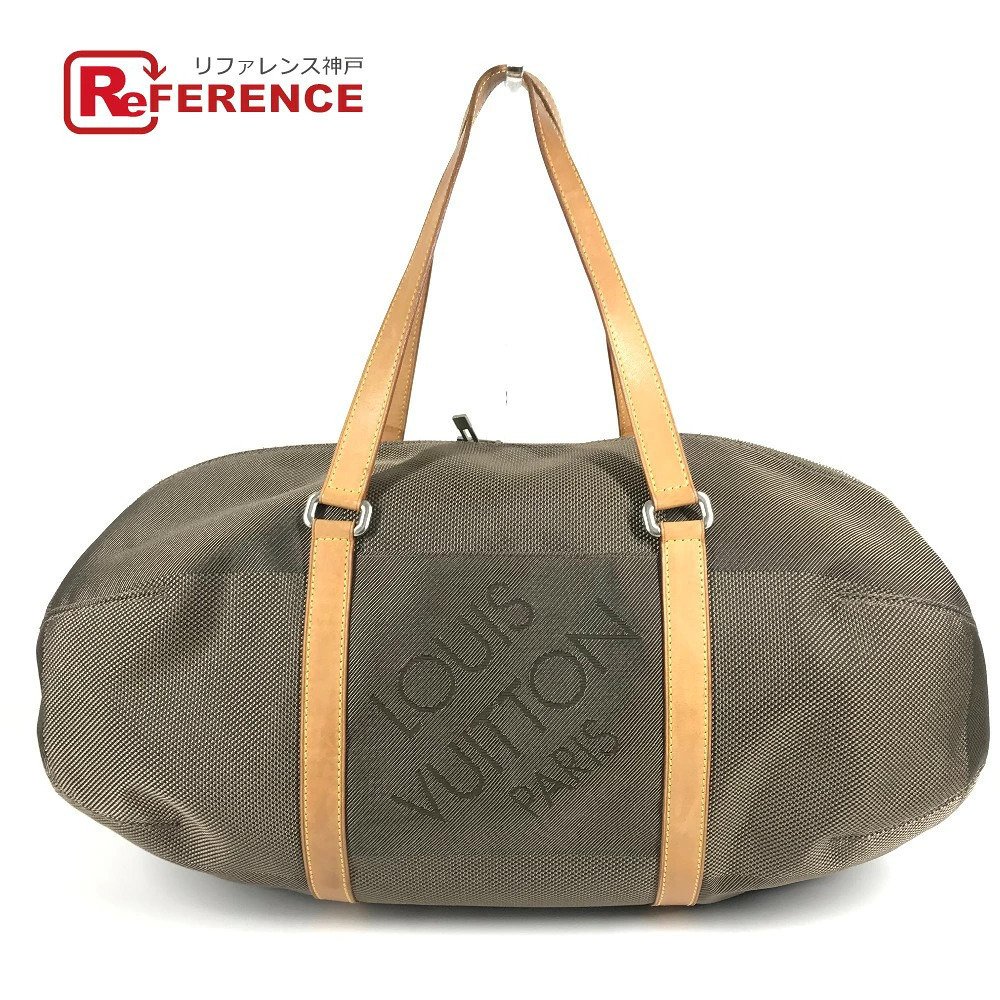 Louis Vuitton Damier Geant Aka tan Shoulder Bag Travel Boston Canvas Khaki Green